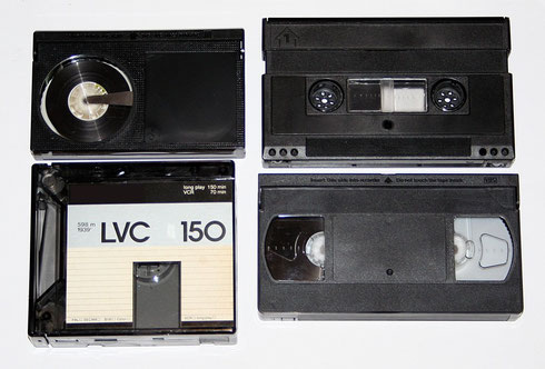 Videosysteme wie Betamax, Video 2000, VCR und die VHS-Videokassette