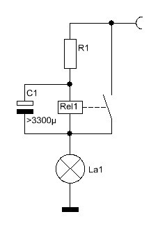 Schaltbild der Blinkerschaltung ohne Transistoren