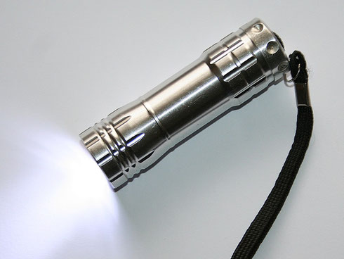 Die LED-Taschenlampe mit "Lichteffekt".
