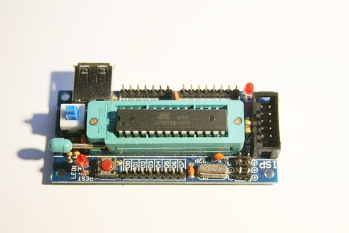 Mikrocontroller auf einem Entwicklungsboard