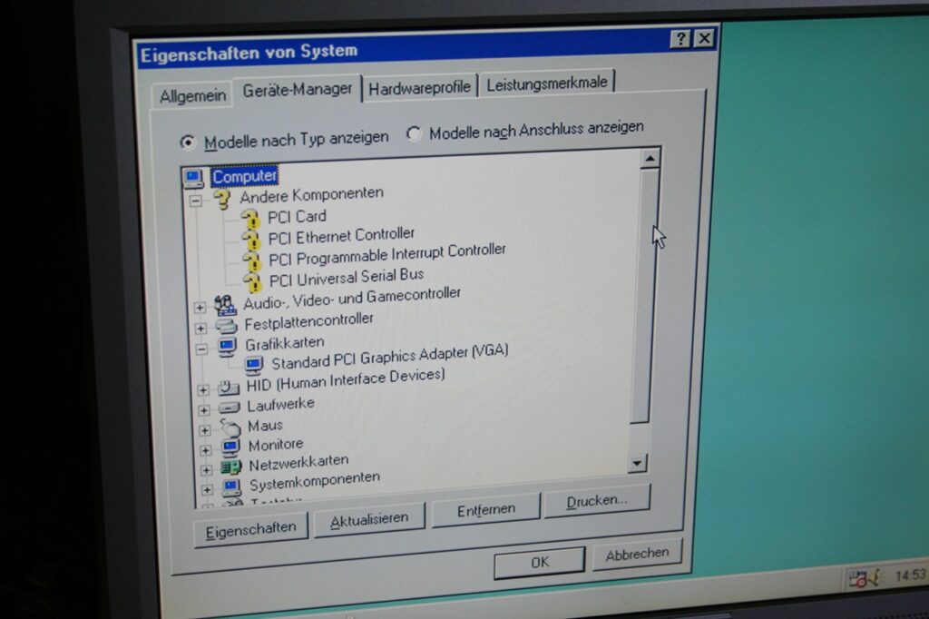 Windows 98 Gerätemanager Wyse CX0